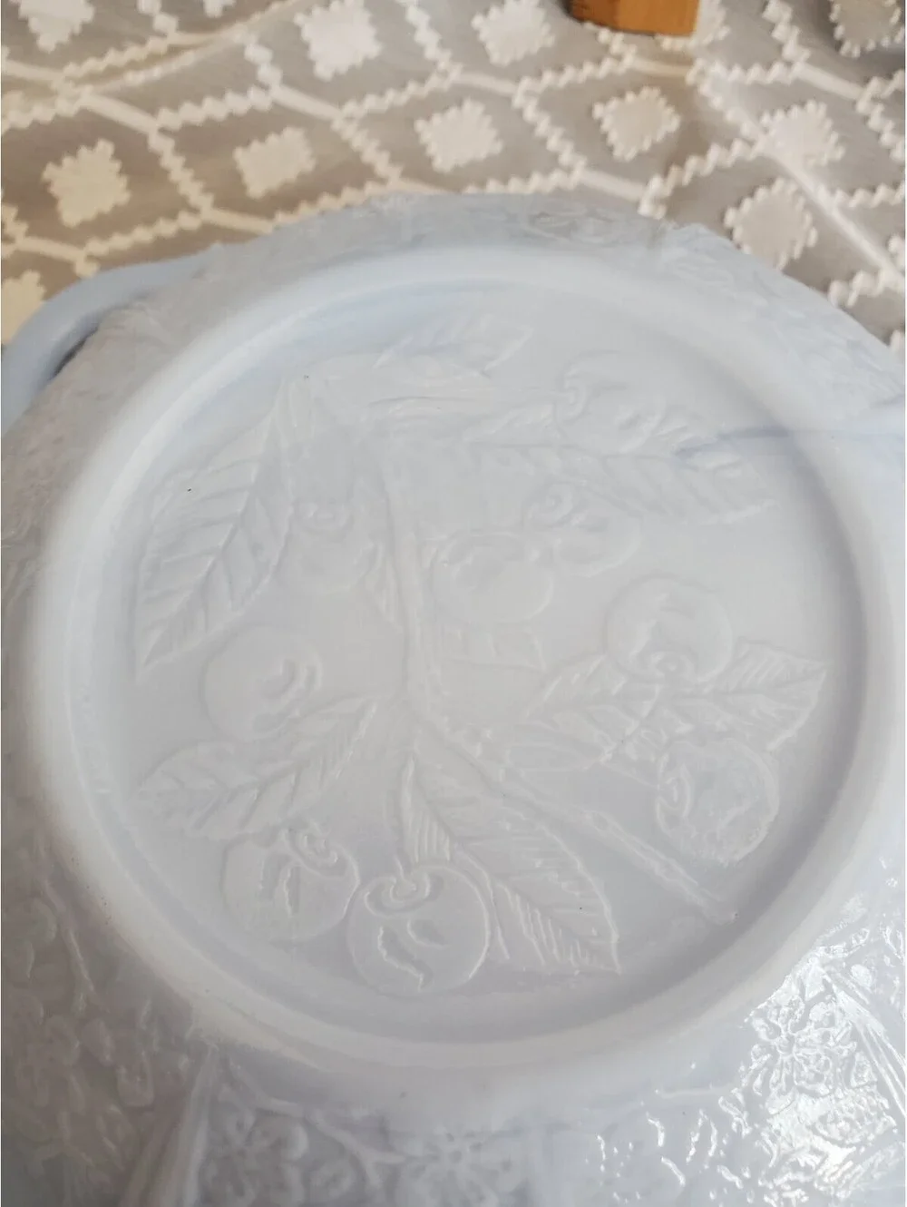 Vtv Jeanette Glass Cherry Blossom Blue Bowl